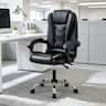Loheer - High Back Executive Office Chair Leather Padded Ergonomic Reclining Desk Chair with Linkage Armrests - Black