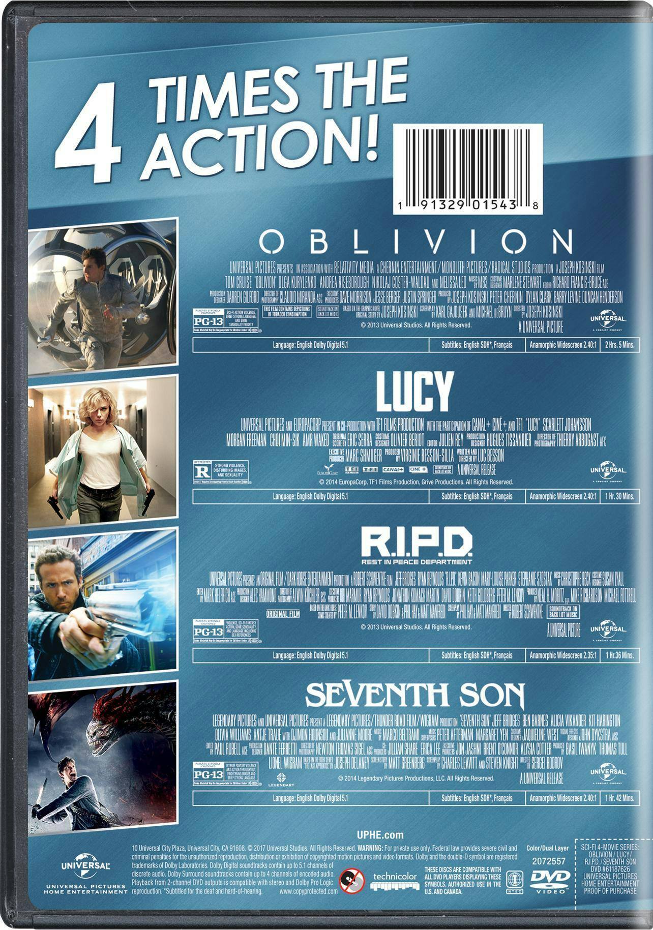 Angle. Oblivion/Lucy/R.I.P.D./Seventh Son (DVD Set) [DVD].