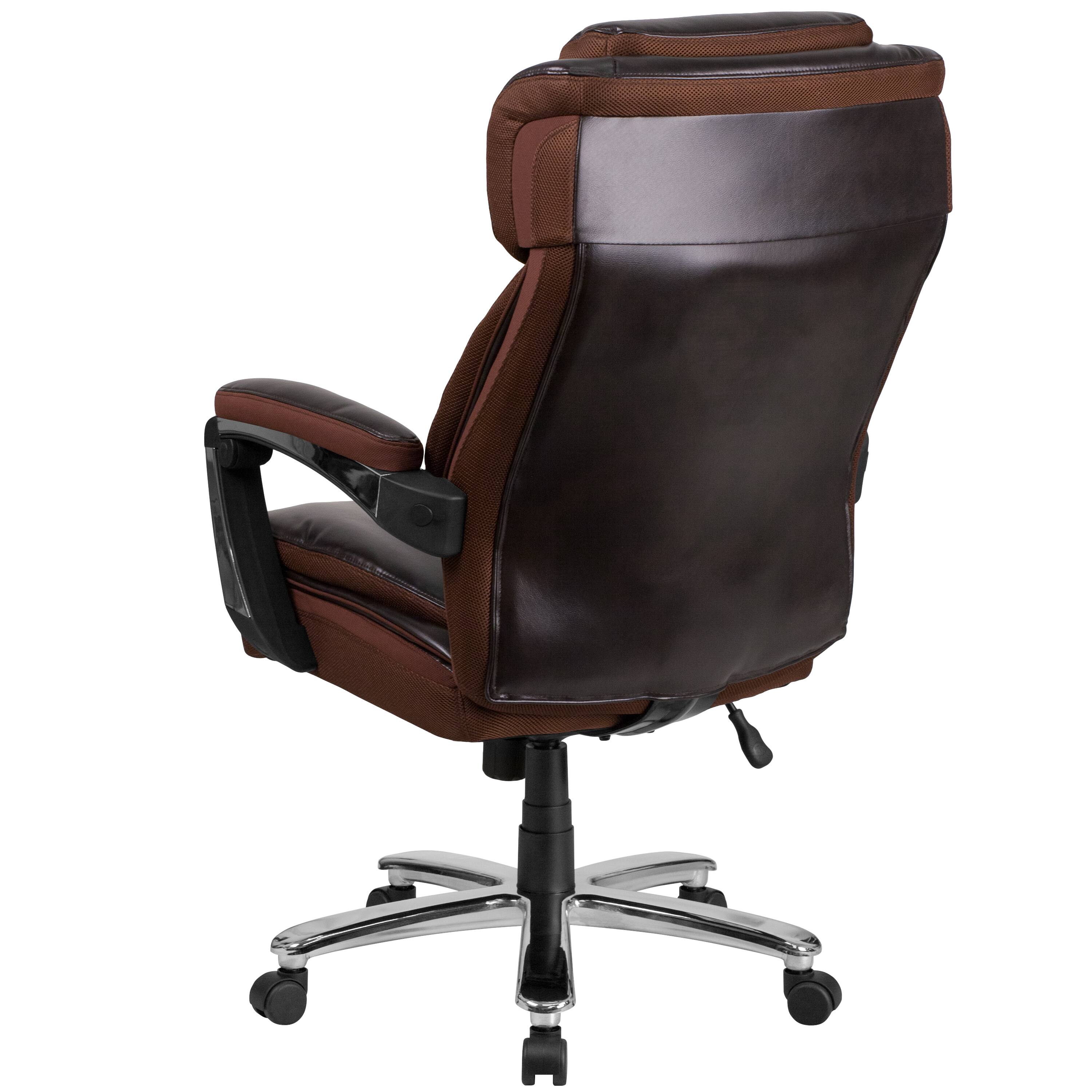 Alt View 5. Emma + Oliver - 500 lb. Big & Tall Height Adjustable Headrest Swivel Ergonomic Office Chair - Brown.