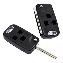 HQRP - Flip folding key fob shell case 2-pack, 3-button, for Lexus RX300 RX330 RX350 - Black