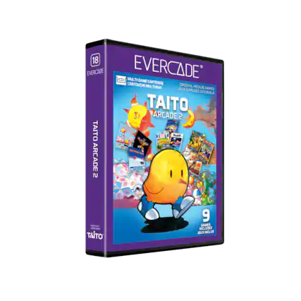 18 EVERCADE EVERCADE MULTI-GAME CARTRIDGE CARTOUCHE MULTIGAME ORIGINAL ARCADE JEUX D'ARCADE GAMES ORIGINAUX TAITO ARCADE 2 TAITO AL PINA DRE ARCADE 2 9 GAMES INCLUDED JEUX INCLUS TAITO - E (Everyone)