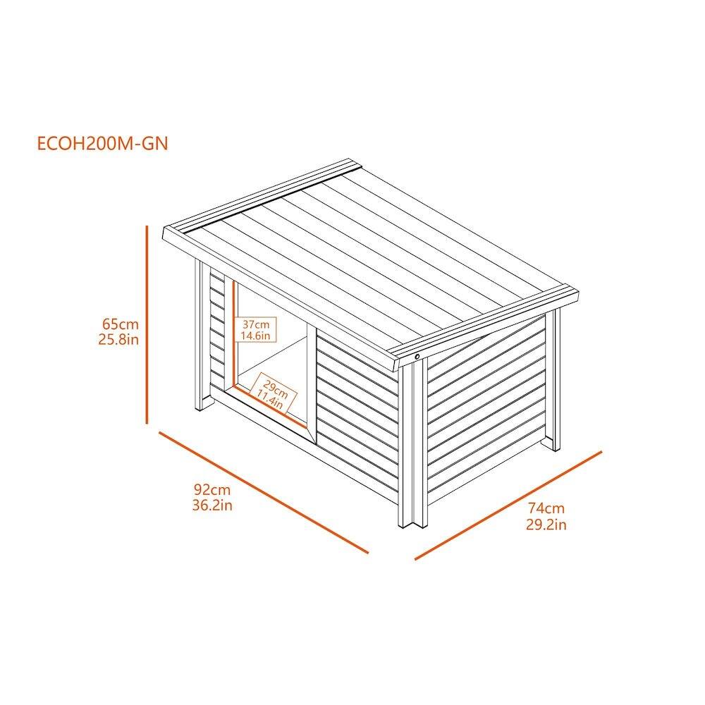 ECOH200M-GN  
65cm 25.8in  
37cm 14.6in  
29cm 11.4in  
92cm 36.2in  
74cm 29.2in