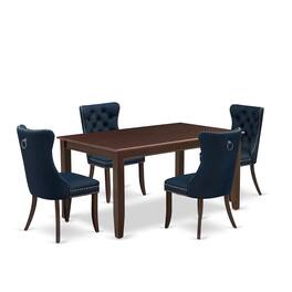 East West Furniture - 5 Piece Dining Table Set Consists of a Rectangle Kitchen Table - Red