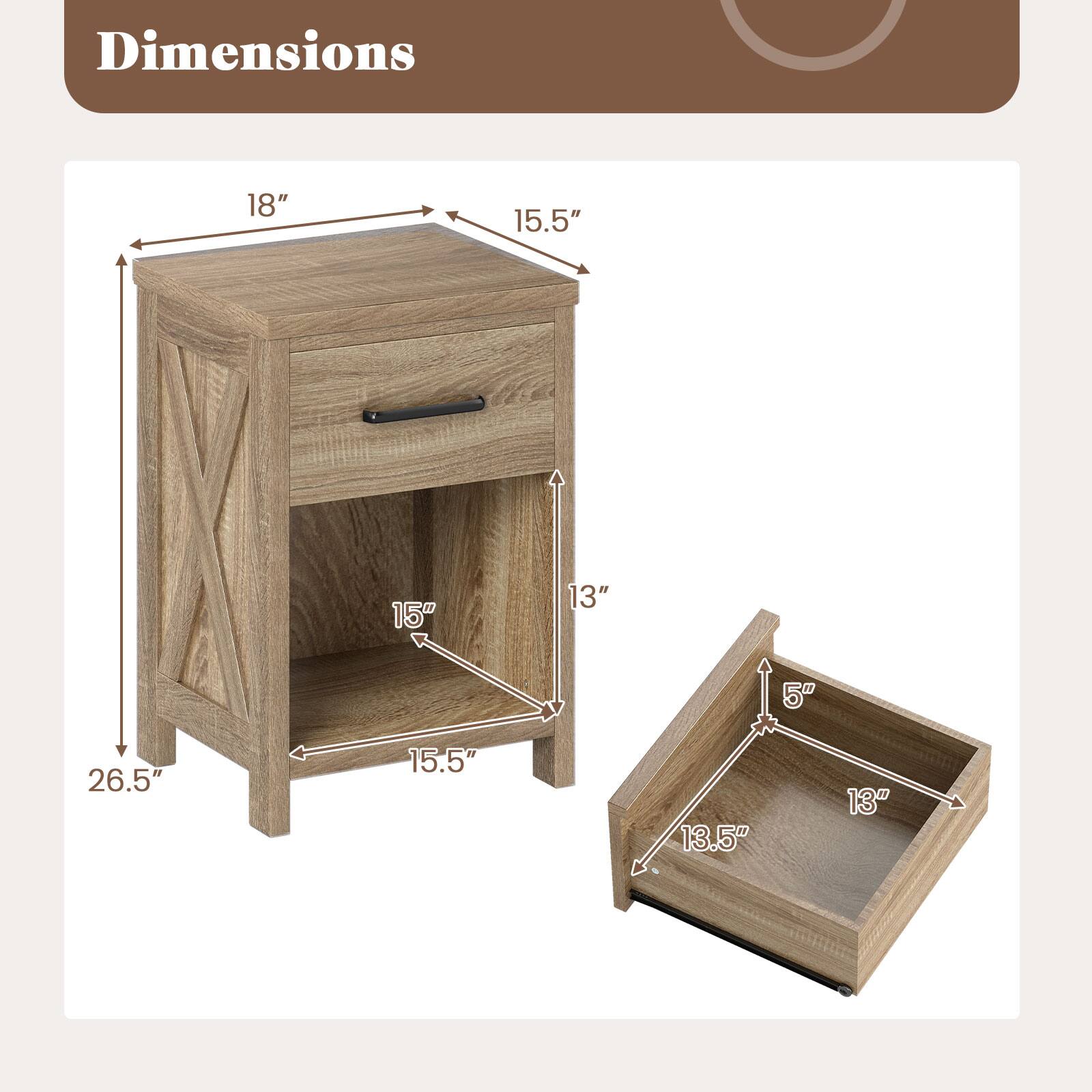 Dimensions
18"
15.5"
15"
13"
5"
26.5"
15.5"
13.5"
13"