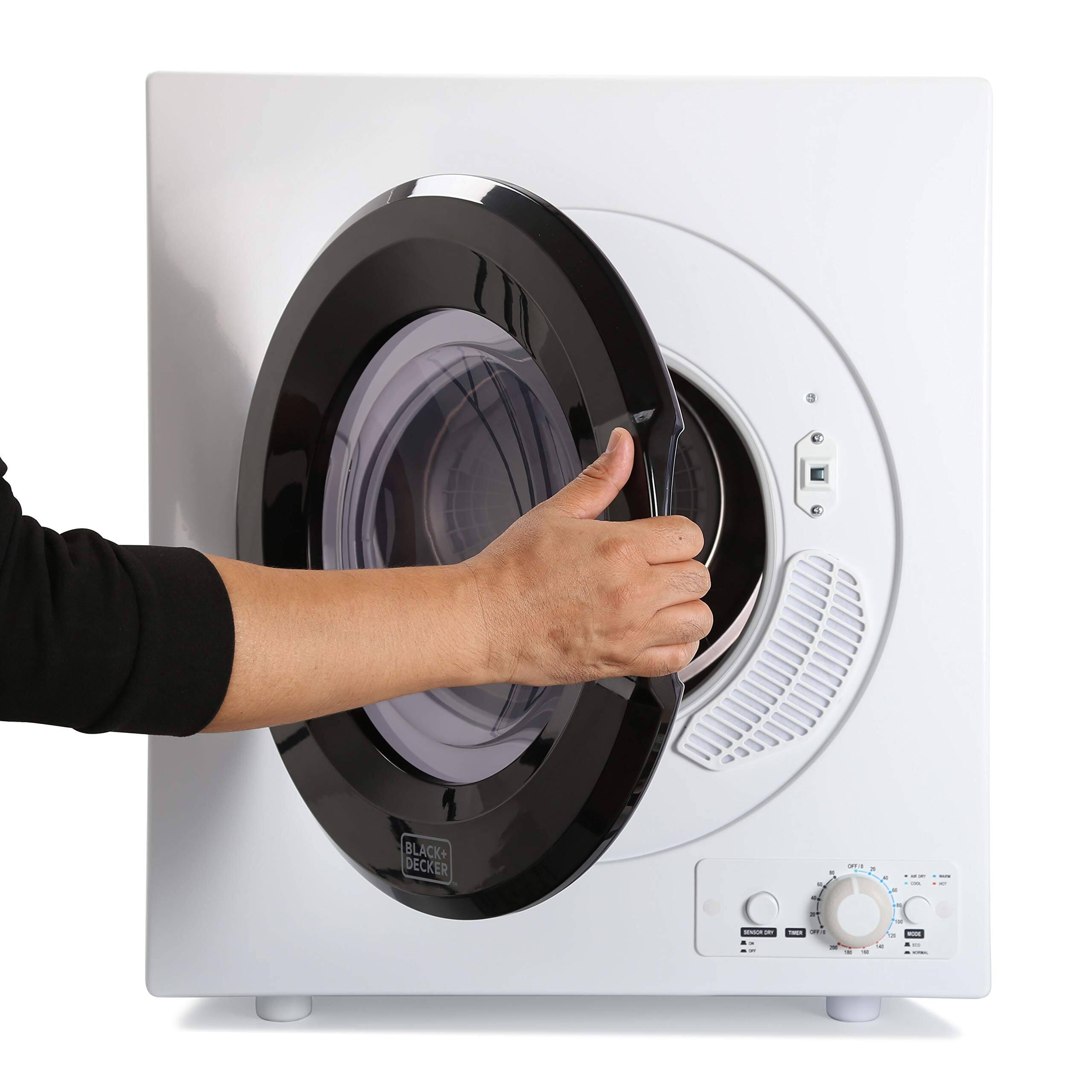 Alt View 1. Black+Decker - 2.65 Cu.Ft. Stackable Smart Electric Dryer with Standard Wall Outlet - White.