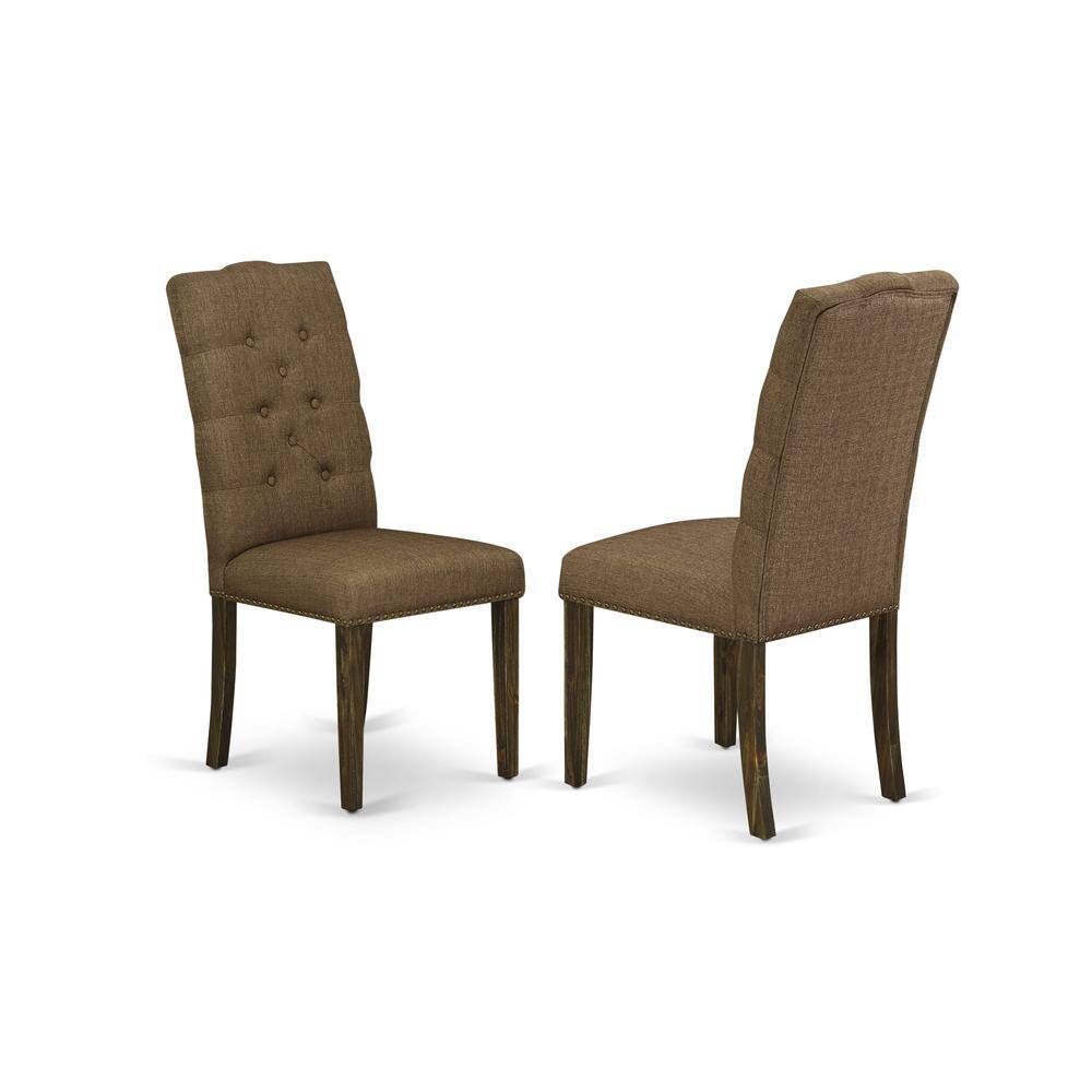 Front. East West Furniture - Dining Chair Jacobean - Brown.