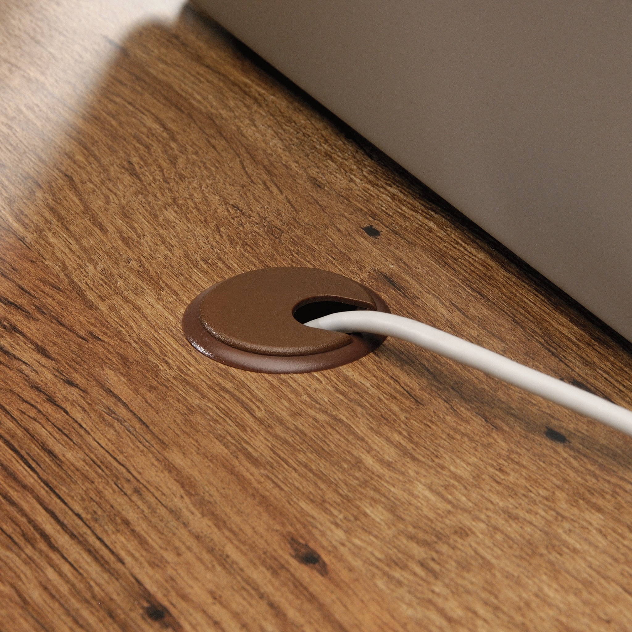 Alt View 12. Sauder - Trestle Collection Rectangular 4-Drawer Table - Vintage Oak.