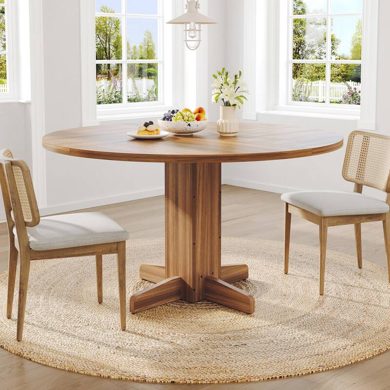 Babevy Small Round Dining Table for 4, Farmhouse Kitchen Table with ...