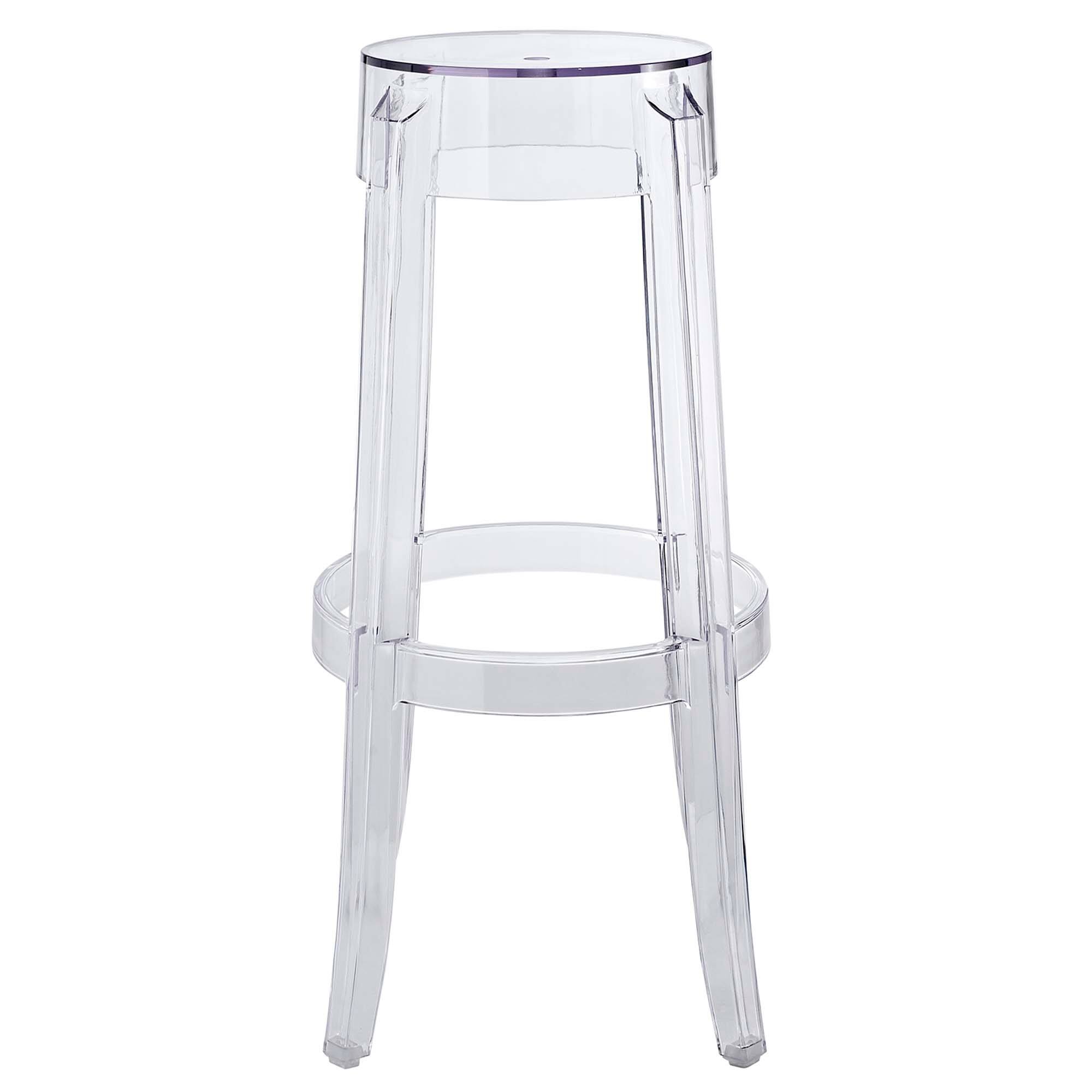 Left. Modway - Casper Backless Bar Stool - Clear.