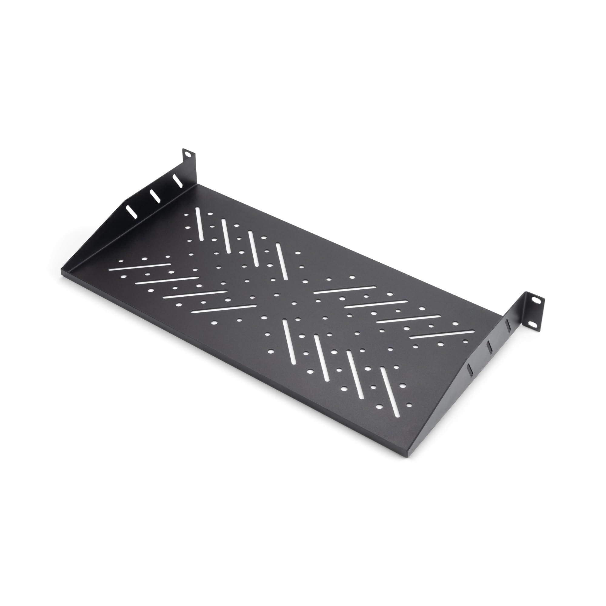 Alt View 4. On Stage Stands - On-Stage 1U Vented Rack Shelf 19x9″ for Audio Rack Systems & Server Cabinets, Heavy-Duty Steel Platform, Integrates - Black.