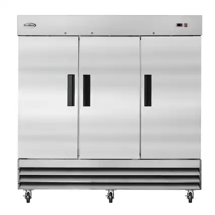 Front. Koolmore - 82 in. Commercial Stainless Steel Three-Door Reach-In Freezer 72 cu ft. RIF-3D-SS - Stainless steel.
