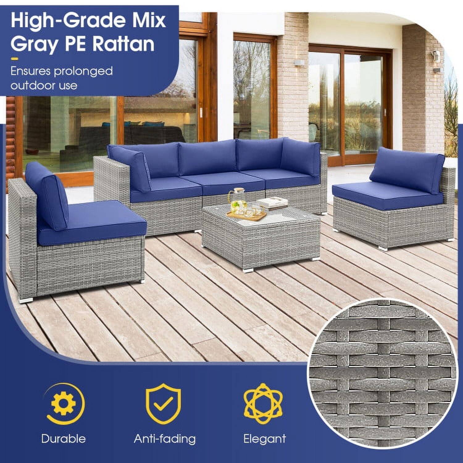 High-Grade Mix Gray PE Rattan  
Ensures prolonged outdoor use  

Durable  
Anti-fading  
Elegant