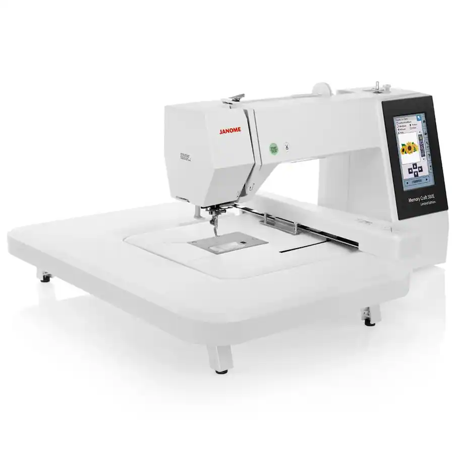 Janome Memory Craft 500e LE Embroidery Machine Includes 5 Spool Thread ...