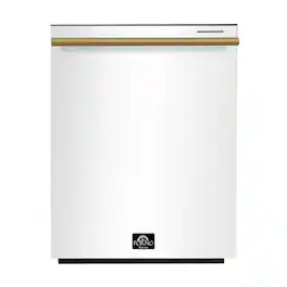 Forno Appliances - Pozzo 24" Top Control Built-In Stainless Steel Tub Dishwasher with 3rd Rack and 49dBA - White