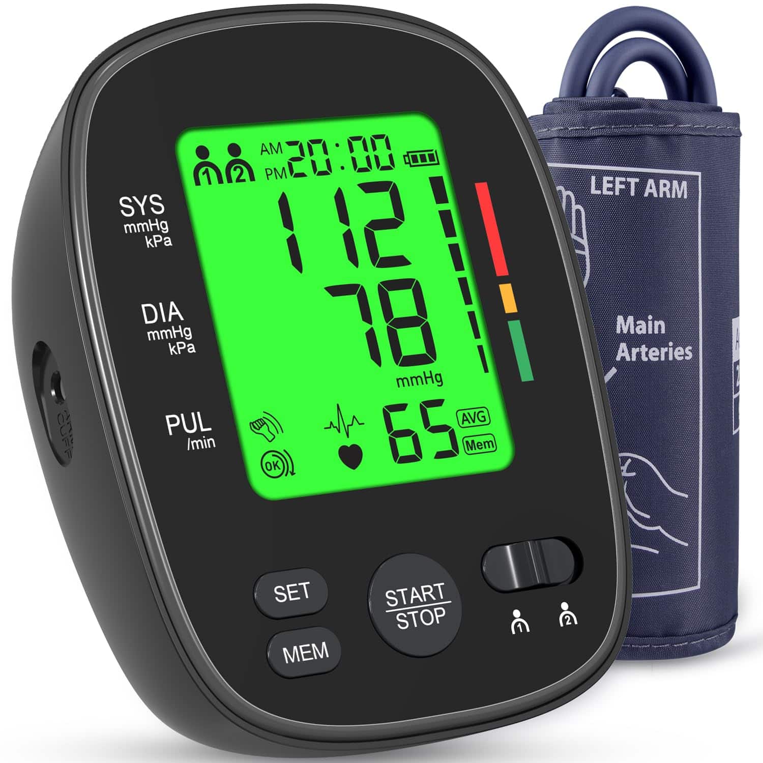 Dazzed Corner - Automatic Upper Arm Blood Pressure Monitor for Home Use, Electric BP Machine - Black