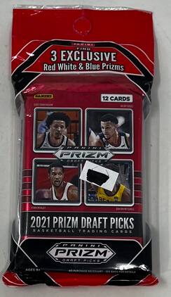 2021-22 Panini Prizm Draft Picks Basketball Cello Pack (Red, White, and Blue Prizms!)