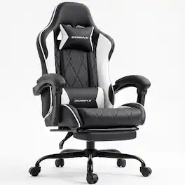 Dowinx - Comfortable spring office chair, simple and minimalist design, available in multiple colors, ergonomically designed - Black and White