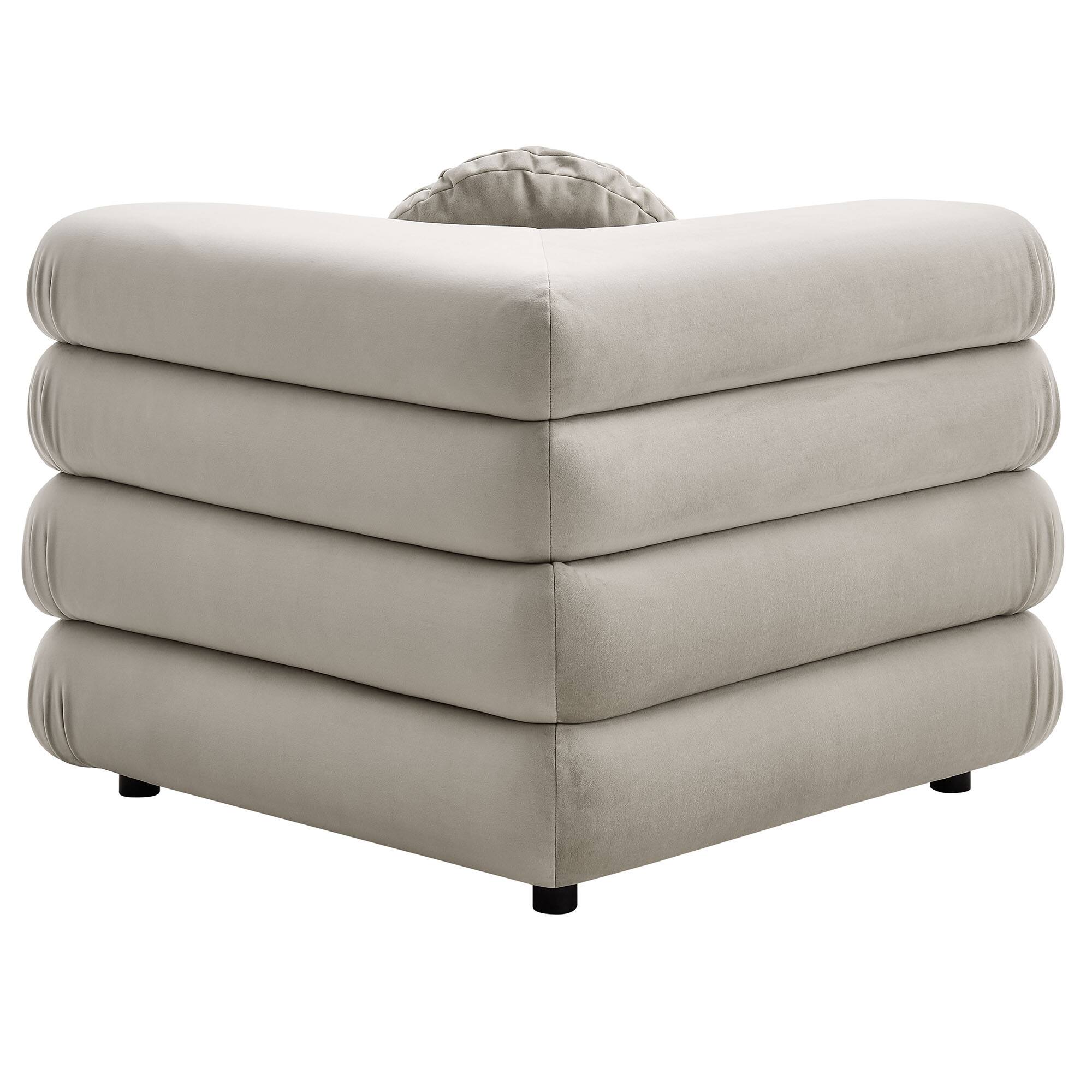 Alt View 1. Modway - Jubilee Modular Performance Velvet Corner Chair by Modway - Almond.