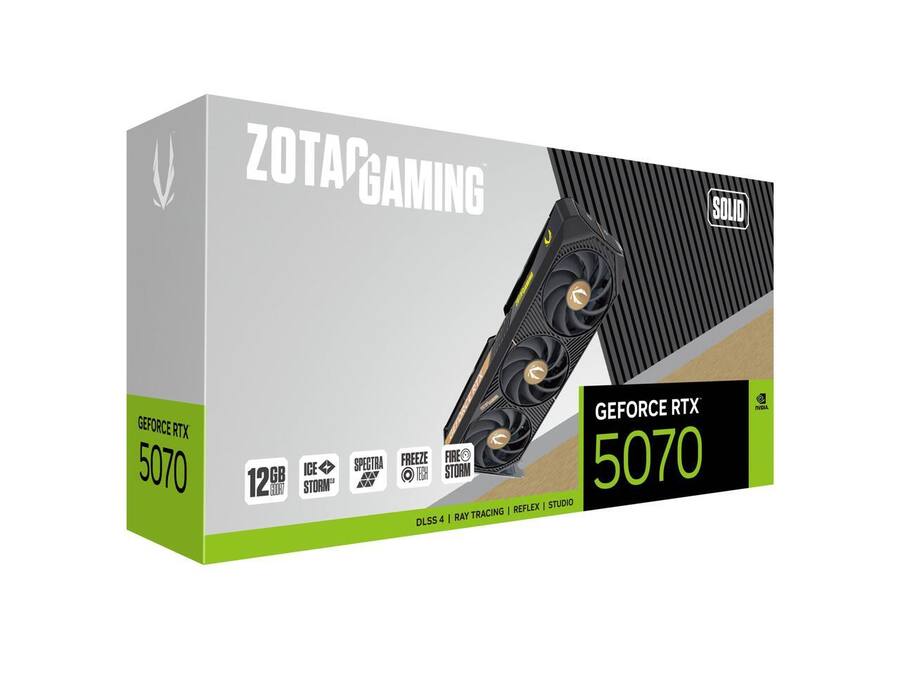 ZOTAC SOLID GeForce RTX 5070 12GB 192 Bit GDDR7 PCI Express 5.0 ZOTAC SOLID GeForce RTX 5070 12GB 192 Bit GDDR7 PCI Express 5.0