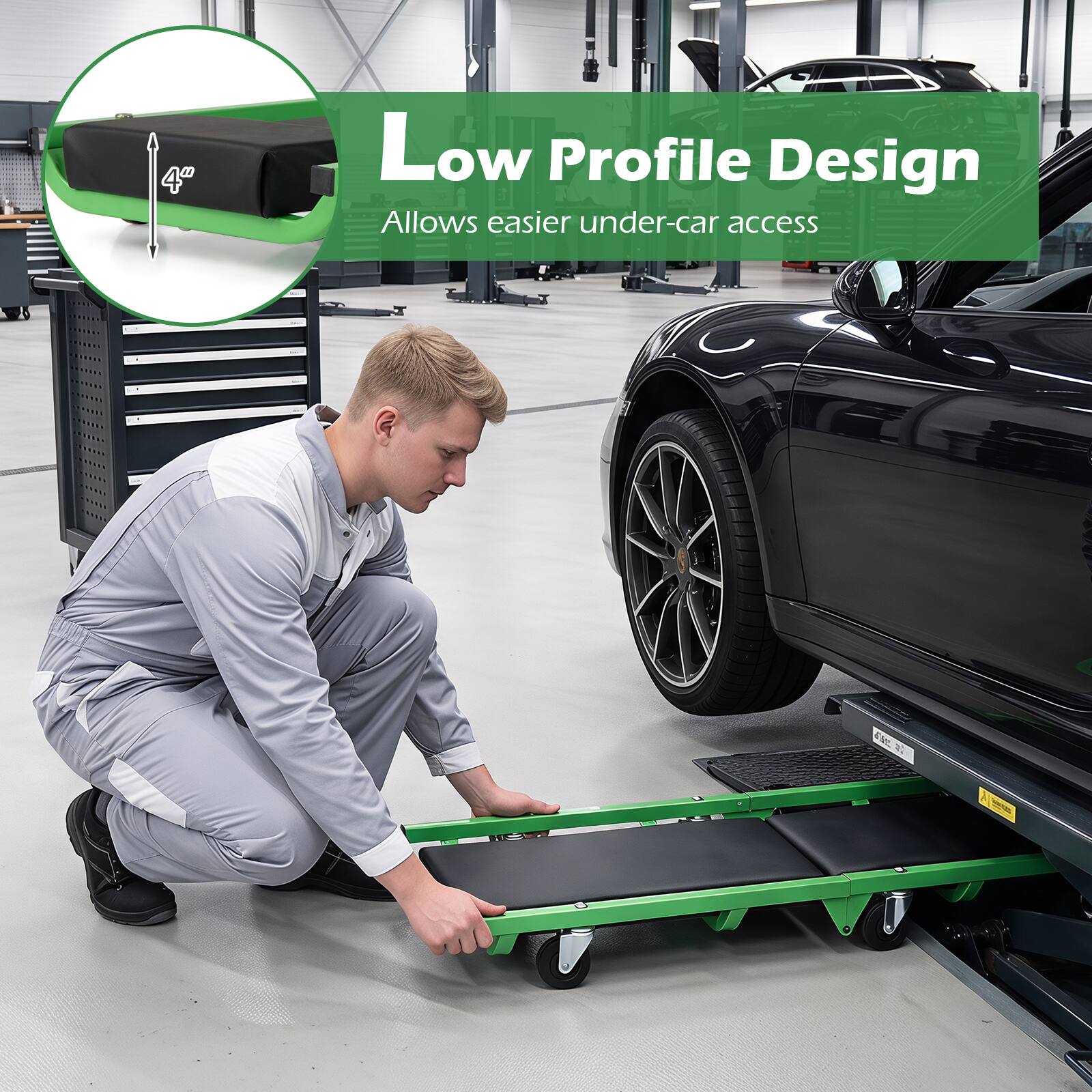 Low Profile Design Allows easier under-car access