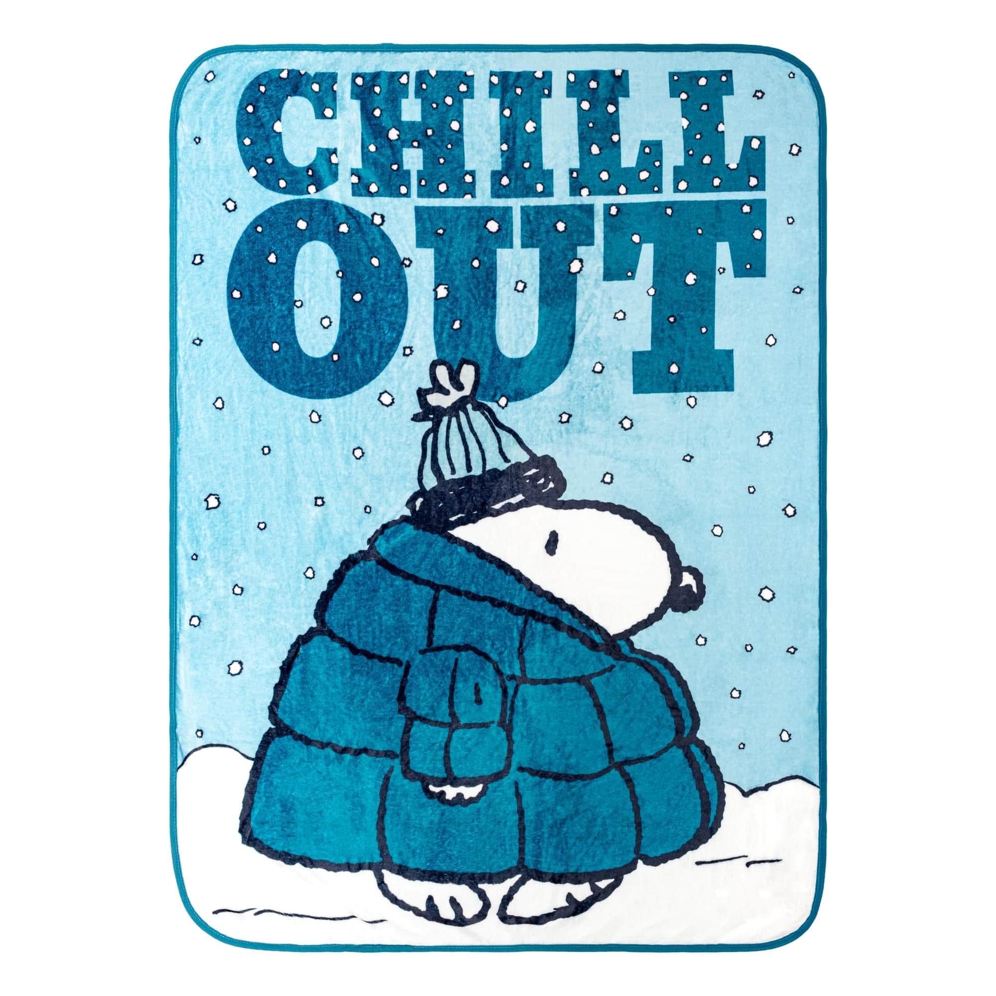 Silver Buffalo - Peanuts Snoopy "Chill Out" Fleece Throw Blanket | 45 x 60 Inches - Blue