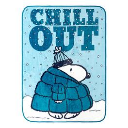 Silver Buffalo - Peanuts Snoopy "Chill Out" Fleece Throw Blanket | 45 x 60 Inches - Blue