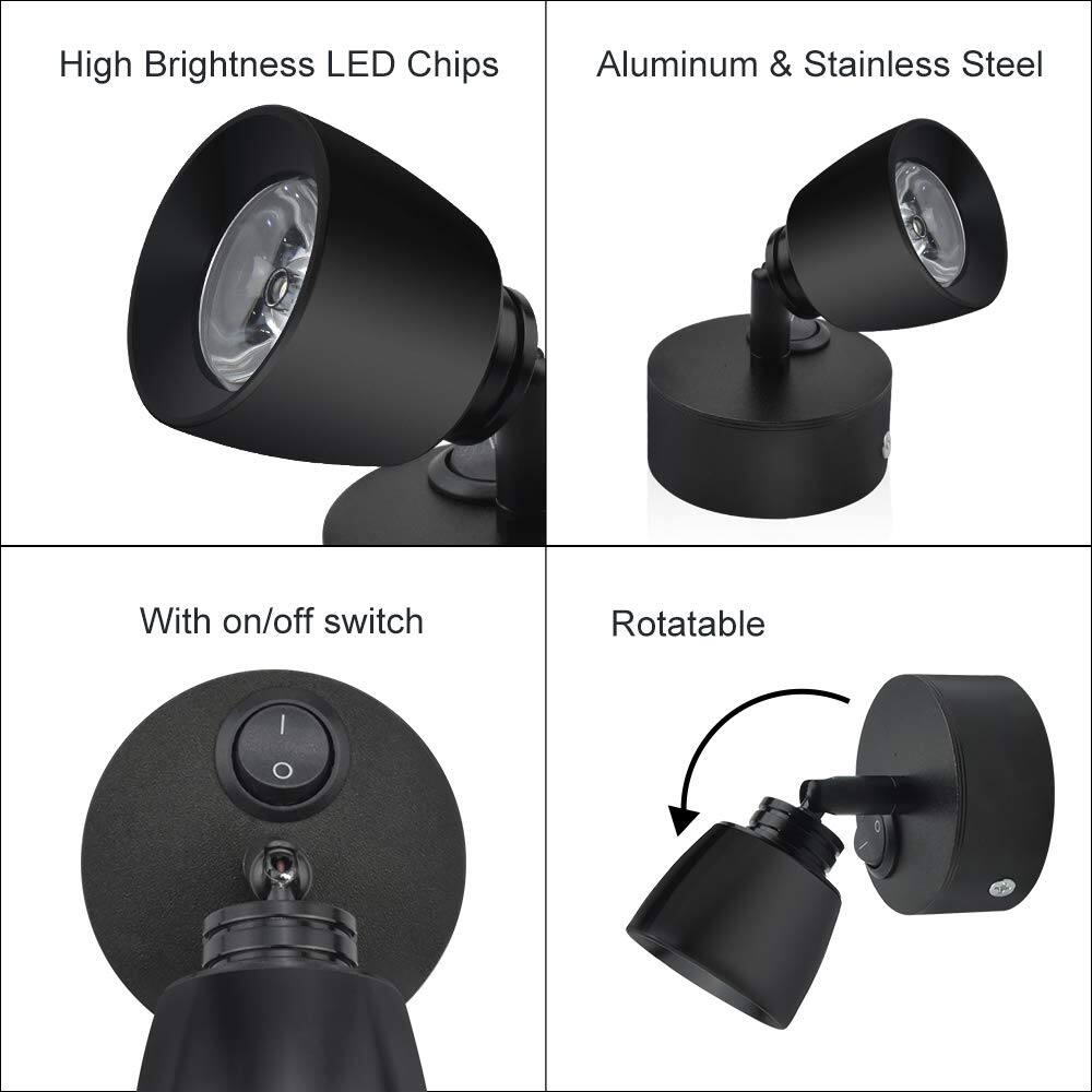 - High Brightness LED Chips
- Aluminum & Stainless Steel
- With on/off switch
- Rotatable
