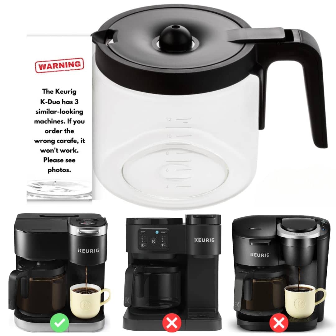 Dapper Styles - Replacement 12-cup Coffee Pot Carafe For K-duo (k-duo)[not Compatible With "essentials"] - Default