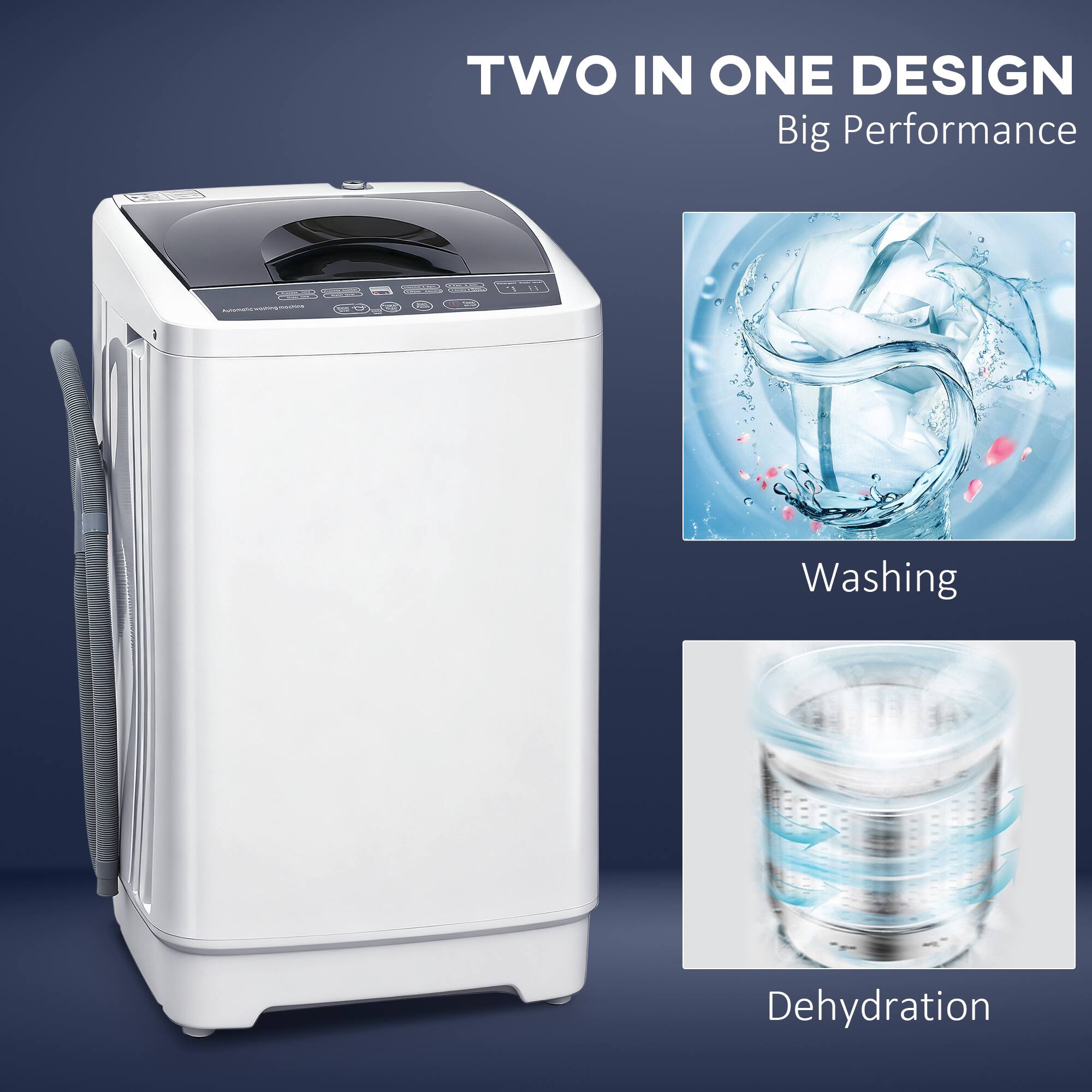 TWO IN ONE DESIGN  
Big Performance  

Washing  
Dehydration