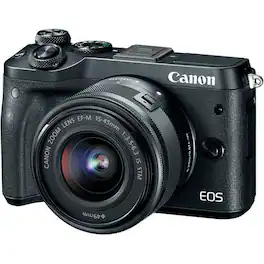 Canon - EOS M6 Mirrorless Digital Camera - Black with 15-45mm Lens (International Model)