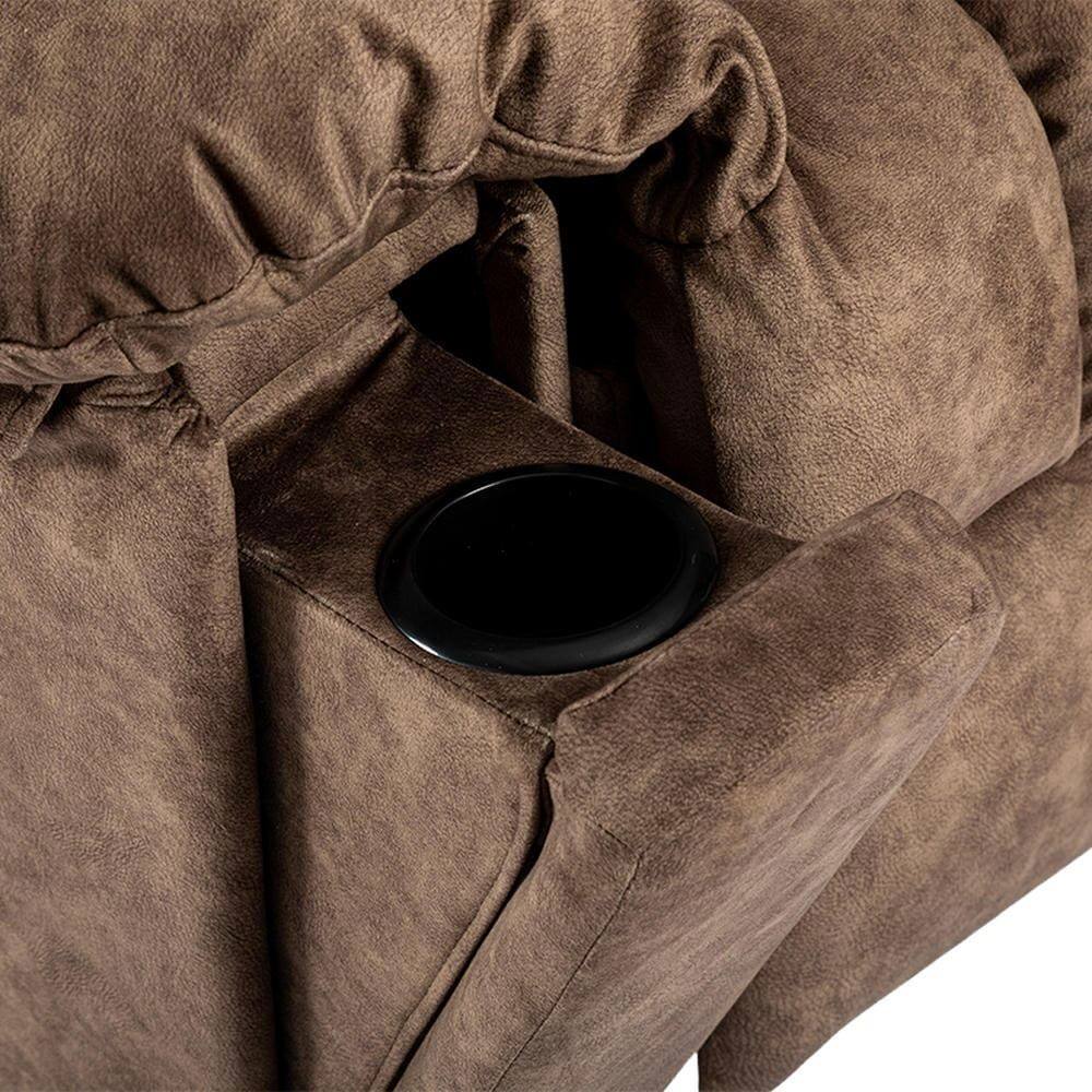 Alt View 1. Kadyn - Swivel Rocking Recliner Chair, 8-Point Massage & Heat, 360° Rotation, USB Port, Cup Holders, Dark Brown - Brown.