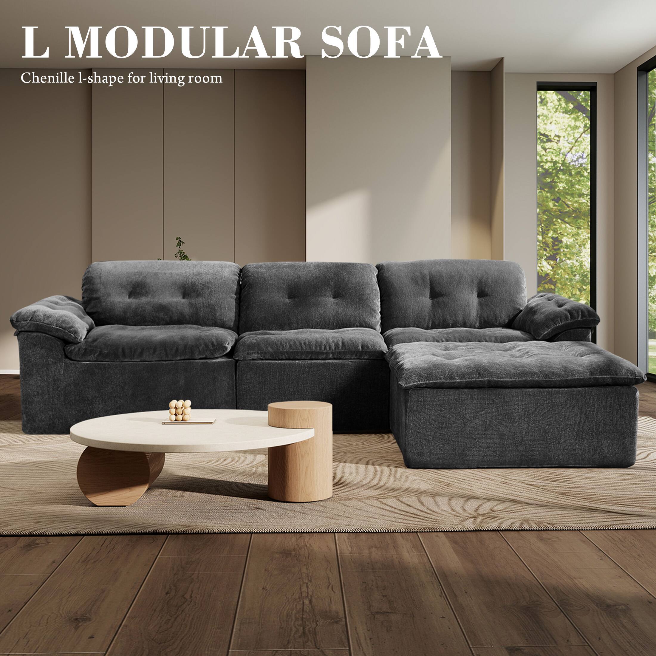 L MODULAR SOFA  
Chenille L-shape for living room