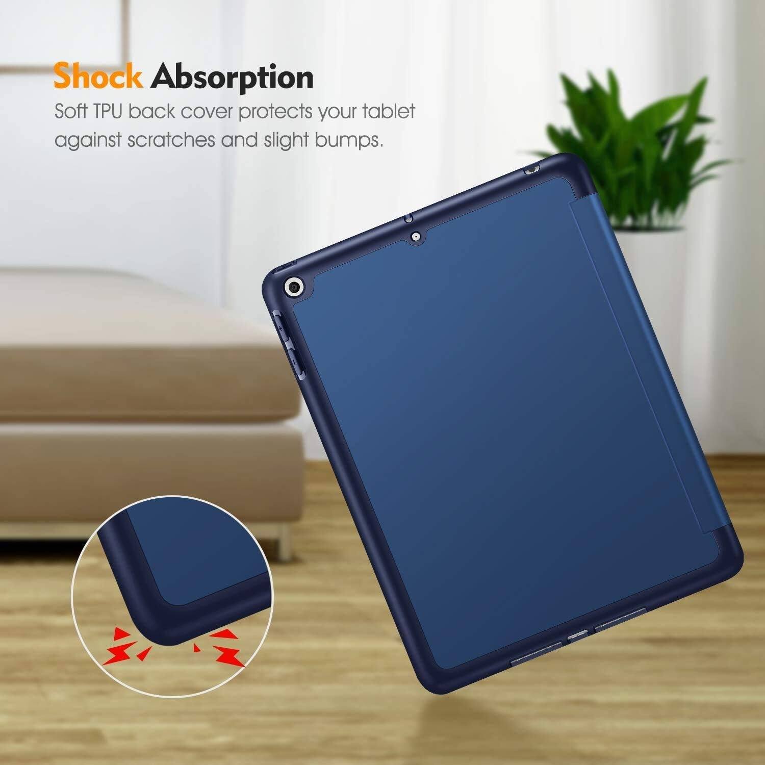 Shock Absorption Soft TPU back cover protects your tablet against scratches and slight bumps.