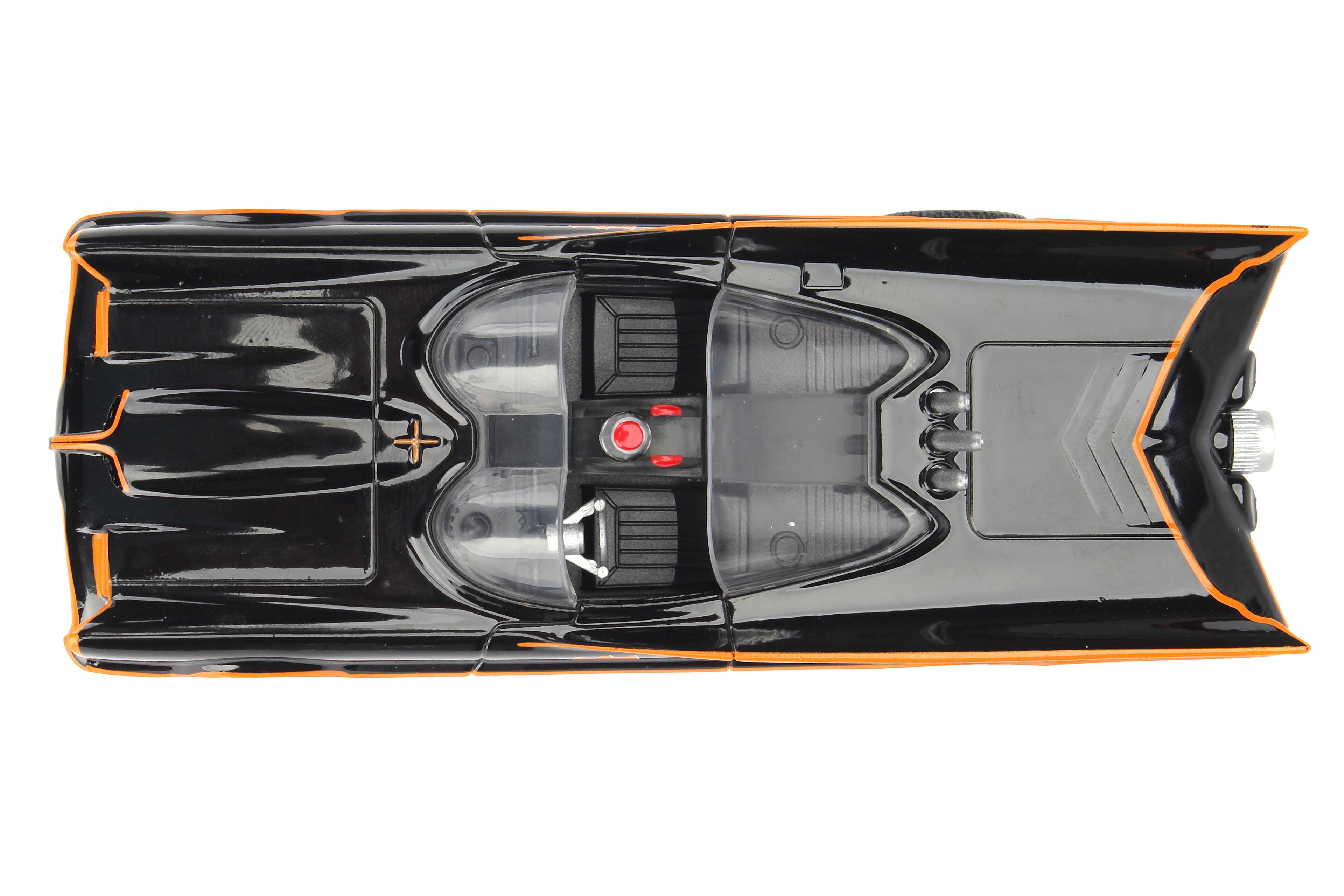 Alt View 1. Jada - 1966 TV Series Classic Batman Batmobile 1/32 Diecast Model Car by Jada - Black with Orange.