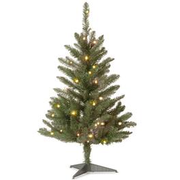 Stylel Star - National Tree Company Artificial Mini Christmas Tree, Green, Kingswood Fir, Includes Stand, 3 Feet - Default