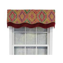 RLF Home - Icicles Trimmed Glory 100% Cotton with Fully Lined 3" Rod Pocket Valnance for Windows 50" x 16" - Multi