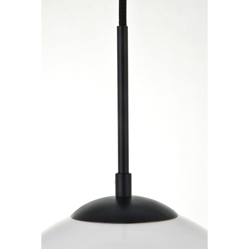 Left. Living District - Baxter 1 Light Black Pendant With Frosted White Glass - Black And Frosted White.