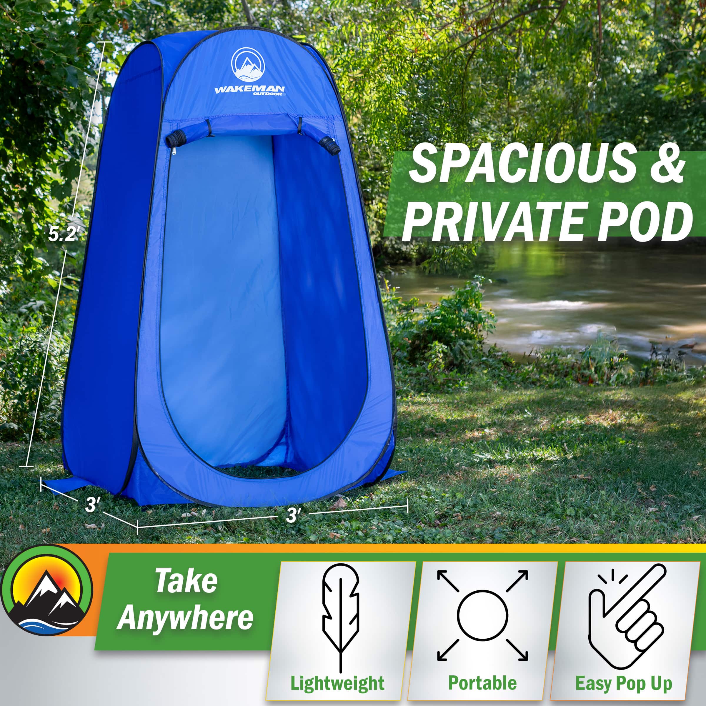 Wakeman Outdoors Kid Size Pop Up Changing Tent 3 x 3 x 5.2ft Mini