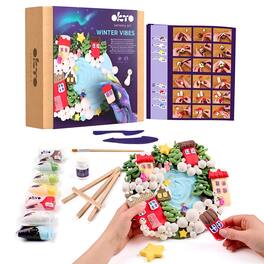 OKTO - 3D Creative Air Dry Clay Kit Winter Vibes, 11.4" x 11.4"