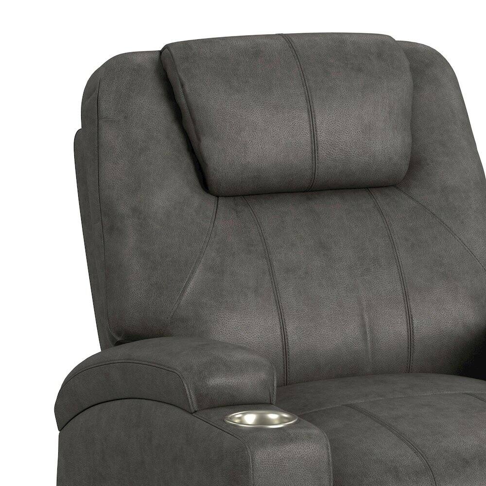 Alt View 3. Picket House Furnishings - Boston Lift Chair with Heat Massage in Simba DK Grey - DK Grey.