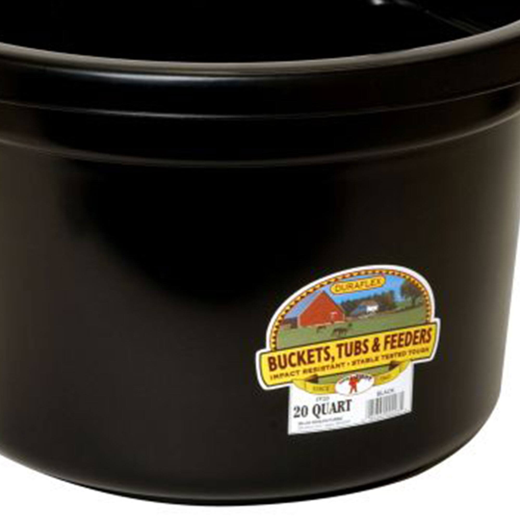 Little Giant 20 Quart Heavy Duty Mountable Plastic Fence Feeder Bucket ...