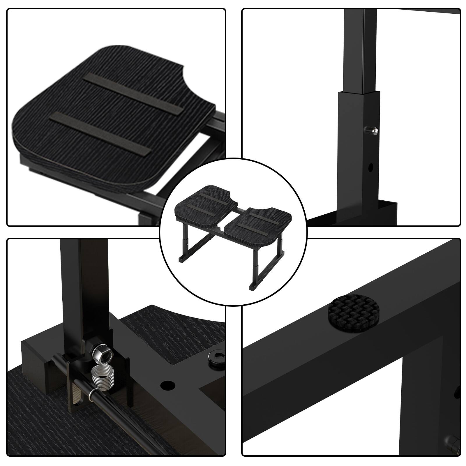 Left. Oumilen - Set of 2 Adjustable Toilet Foot Stools, Black - Black.