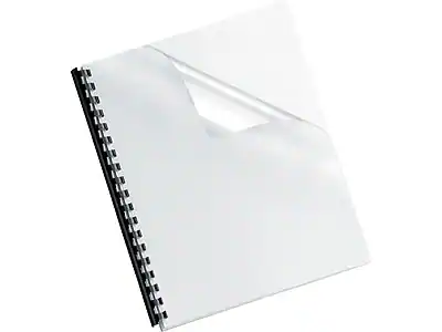 Front. Fellowes - Crystals Presentation Covers, Letter Size, 100/Pack - Clear.