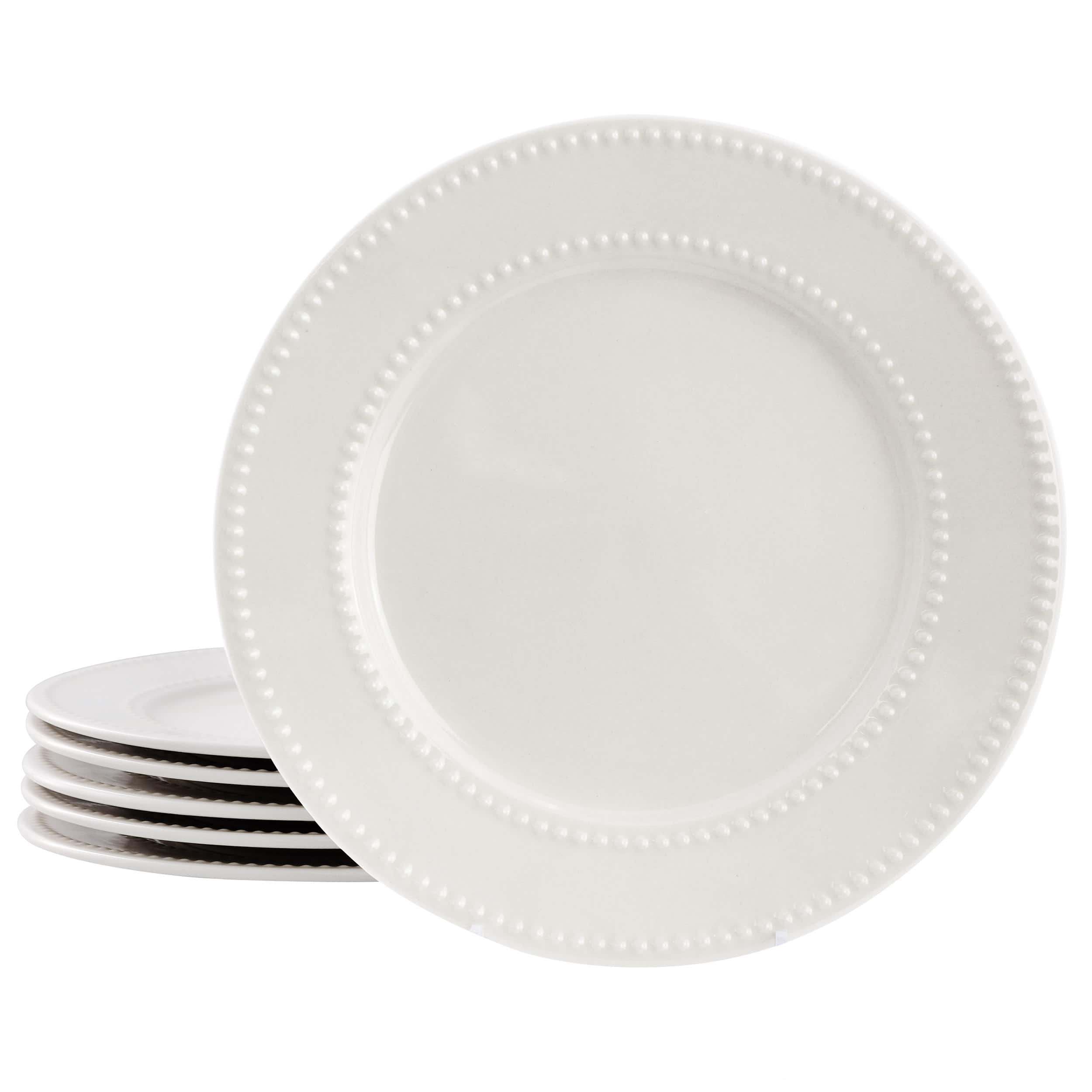 Elama - Olevia 6 Piece Stoneware Dinner Plate Set, Service for 6 - White price history on PriceWatchPro