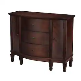 Butler Specialty - Sheffield 40 in. W Demilune Wood 3 Drawer 2 Door Accent Cabinet - Dark Brown