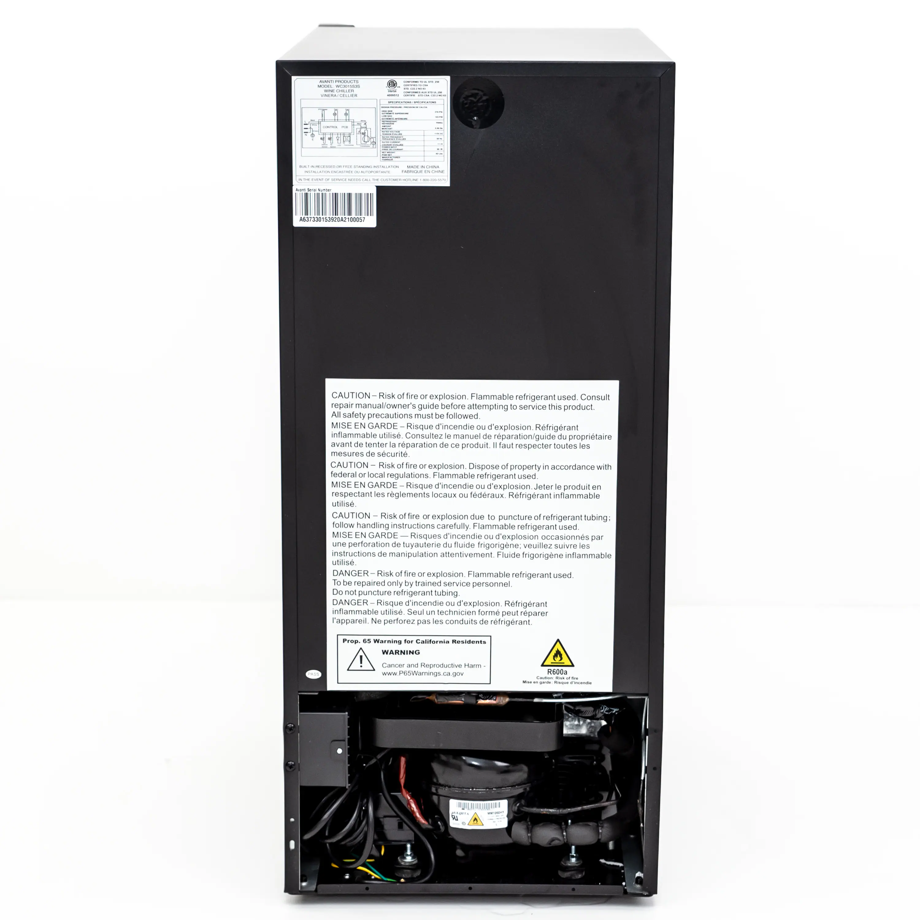 Alt View 11. Avanti - Wine Cooler with Wood Accent Shelving, 30 Bottle Capacity, in Stainless Steel.