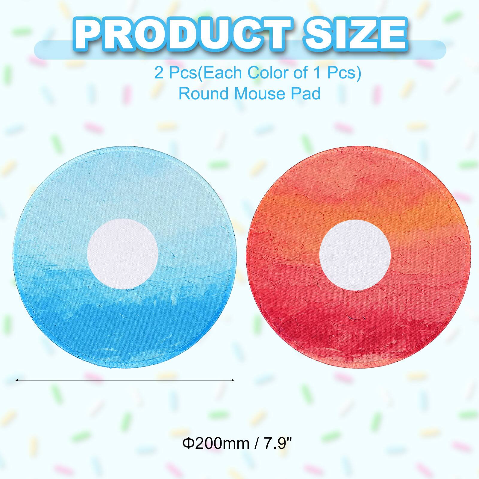 PRODUCT SIZE  
2 Pcs (Each Color of 1 Pcs)  
Round Mouse Pad  
Φ200mm / 7.9"