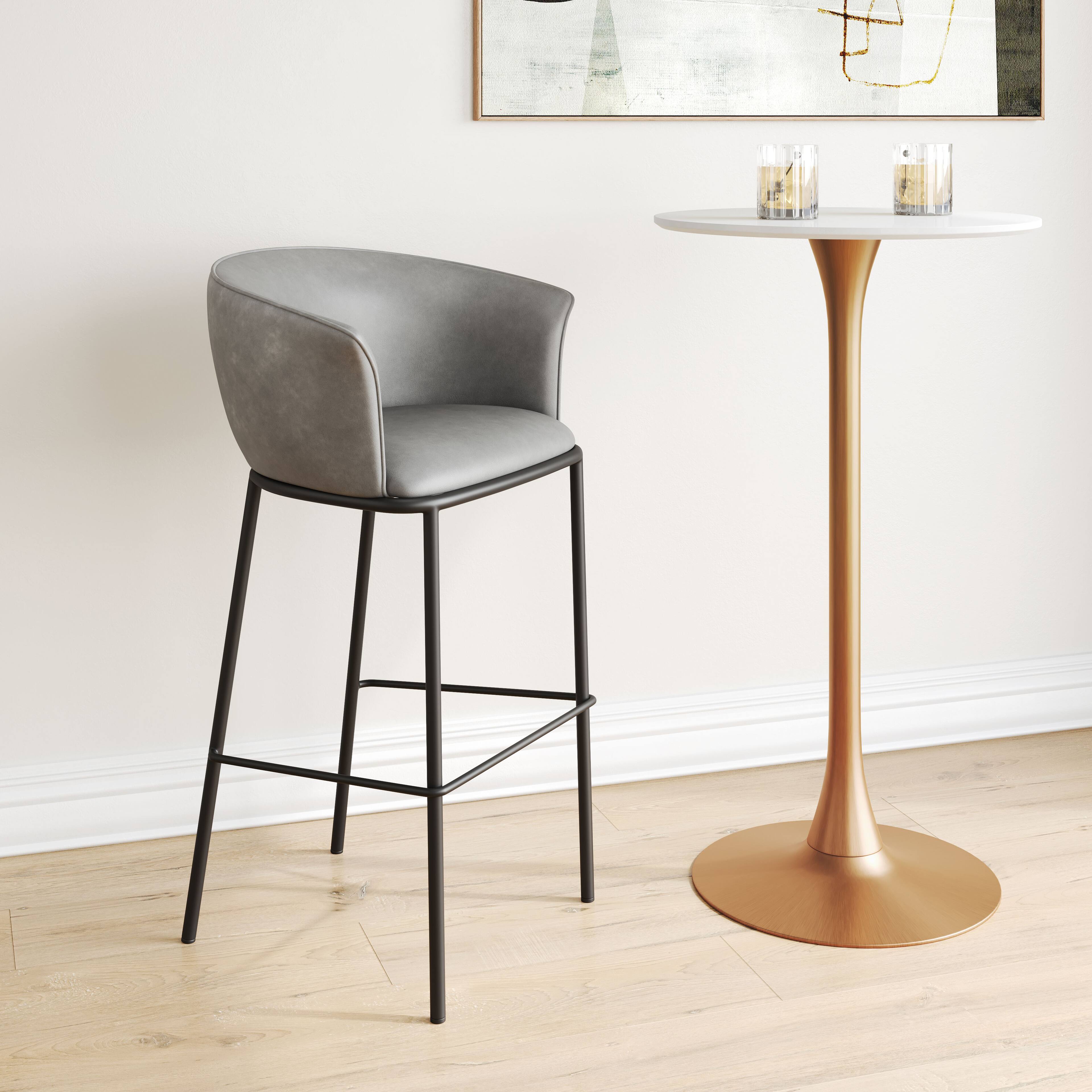 Angle. Hivvago - Garston Barstool Gray - Gray.