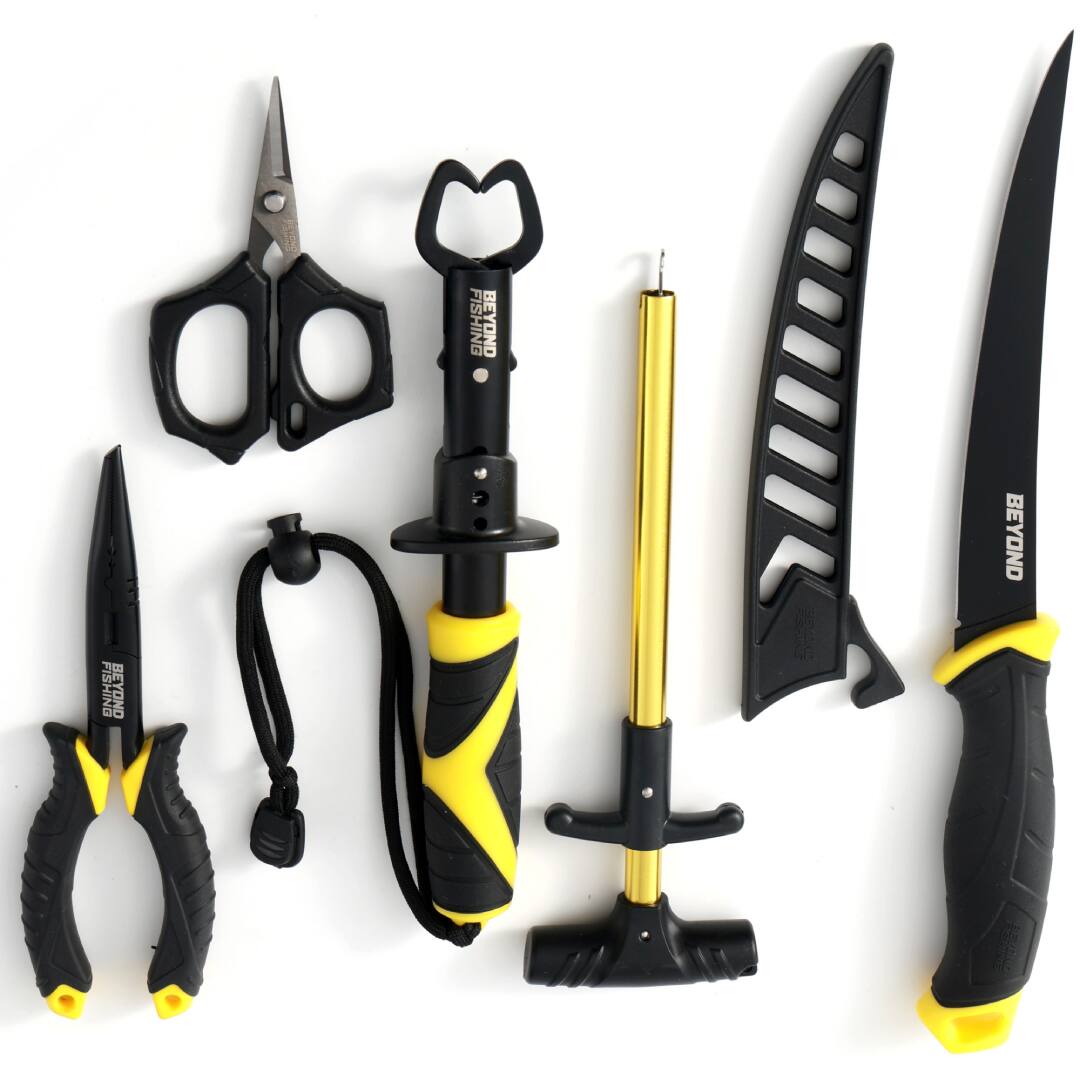 Beyond Braid - Beyond Fishing 5-Piece Fishing Tool Kit - Pliers, Fillet Knife, Hook Remover, Lip Gripper, Braid Scissors - Black price history on PriceWatchPro