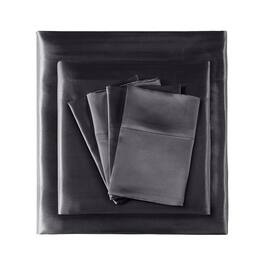 Gracie Mills - Coralie 6-Piece Wrinkle-free Satin Sheet Set - Black